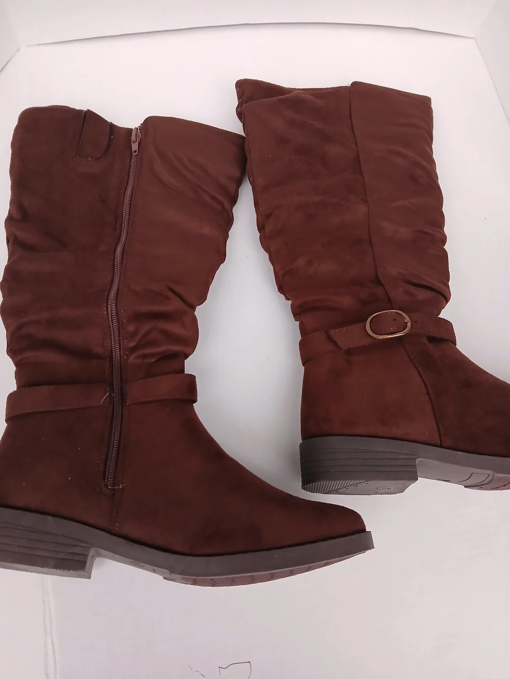 Women's Over-the-Knee Suede-Look Boots in Dark Brown New $28